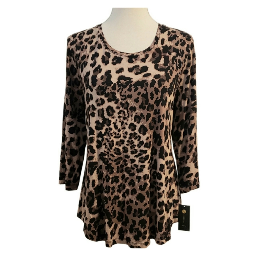 JM Collection Cheetah Print Top